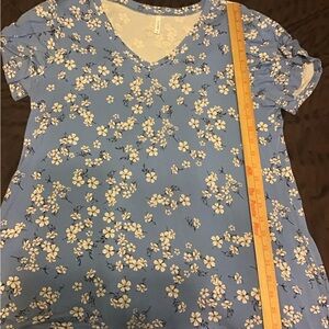 New Floral Blue Women's Top